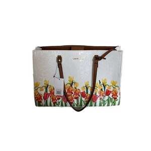 Calvin Klein Daffodils Floral‎ Top Handle Satchel Purse Handbag NWT